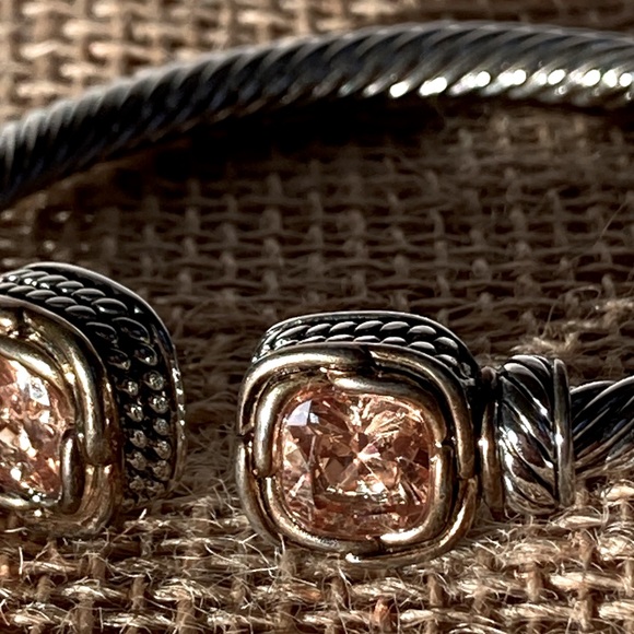 Juvell Two-Tone Yellow Citrine Twisted Cable Bracelet - Picture 6 of 12